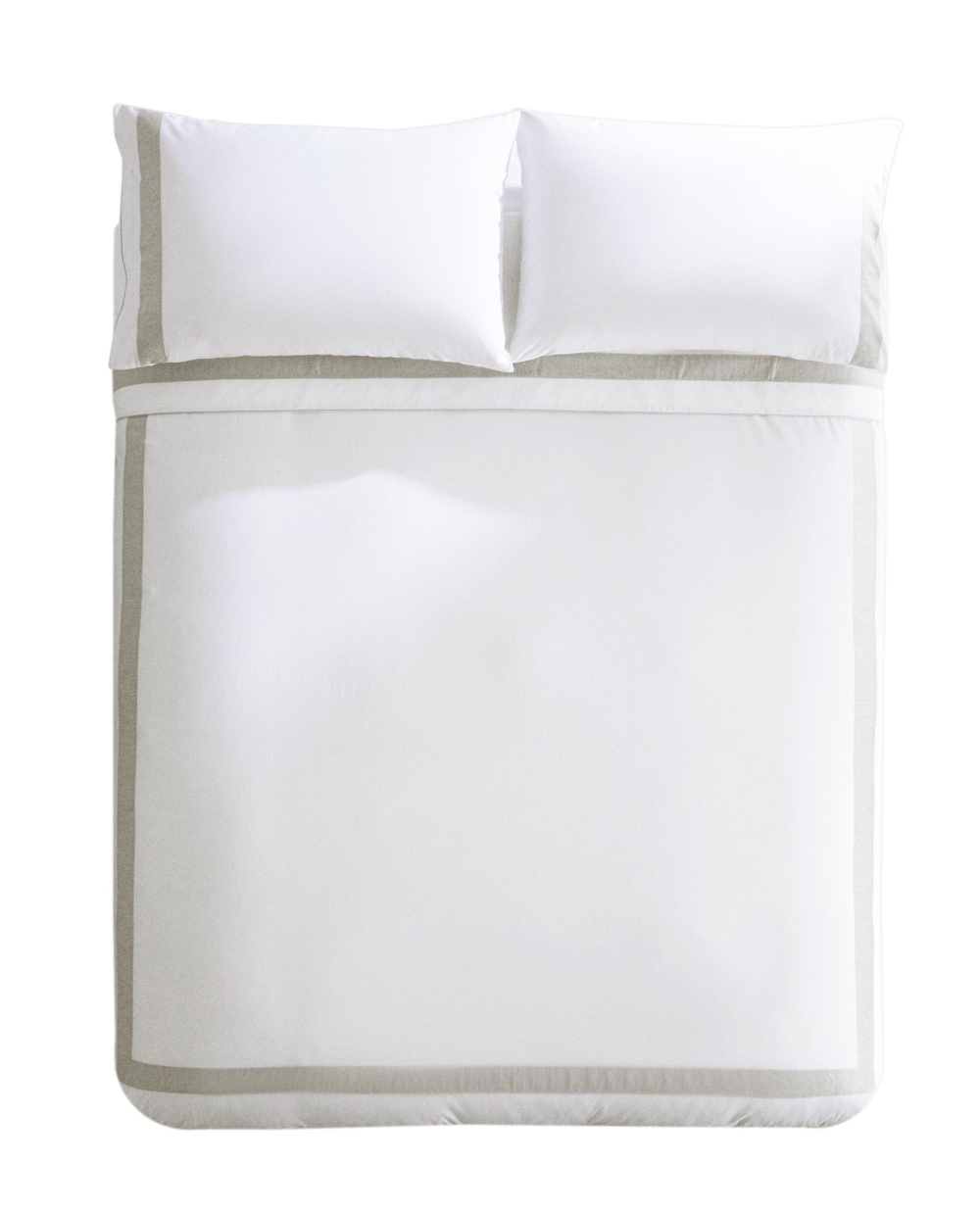 Пододеяльник Zara Home, хлопок 95%, лён 6%, однотонный, 9136/088