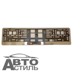 Рамка под номер пластик Черная с ХРОМ окантовкой на пластик основе 1шт ARS 29140