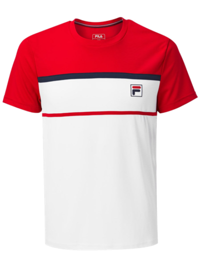 Футболка для мальчика теннисная Fila T-Shirt Steve Boys - white/fila red