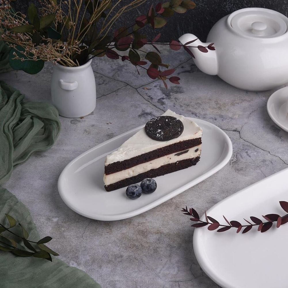 Блюдо овальное 22,5*12,3 см h2,1 см для подачи белое фарфор NEW P.L. Proff Cuisine [10]