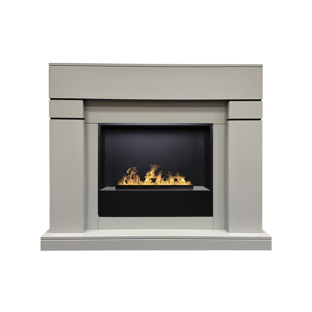 Электрокамин RealFlame Lindelse 26 GR серый, графит c очагом 3D Cassette 630 Black Panel