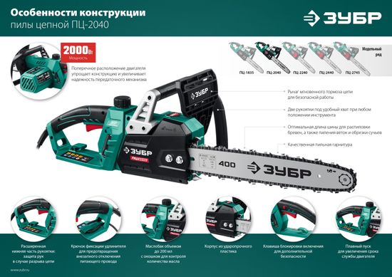 Электропила цепная "ЗУБР" ПЦ-2040