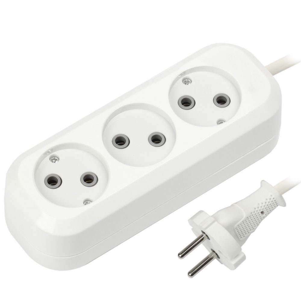 Удлинитель бытовой 3 гн, 7 м, ПВС, 2х1 мм2, б/з, Smartbuy, SBE-10-3-07-N