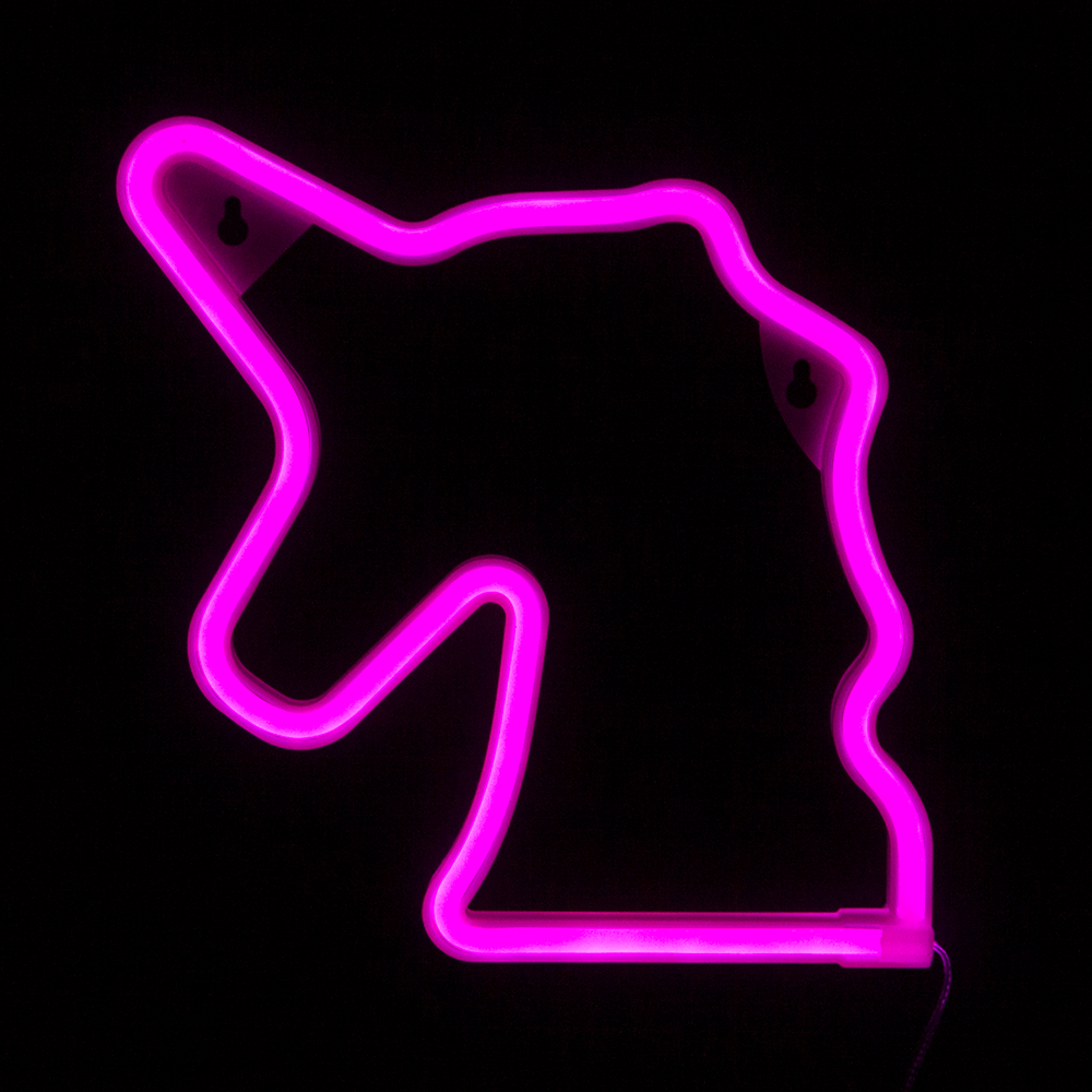 Световая фигура "Единорог" розовый 30х23Х10 см