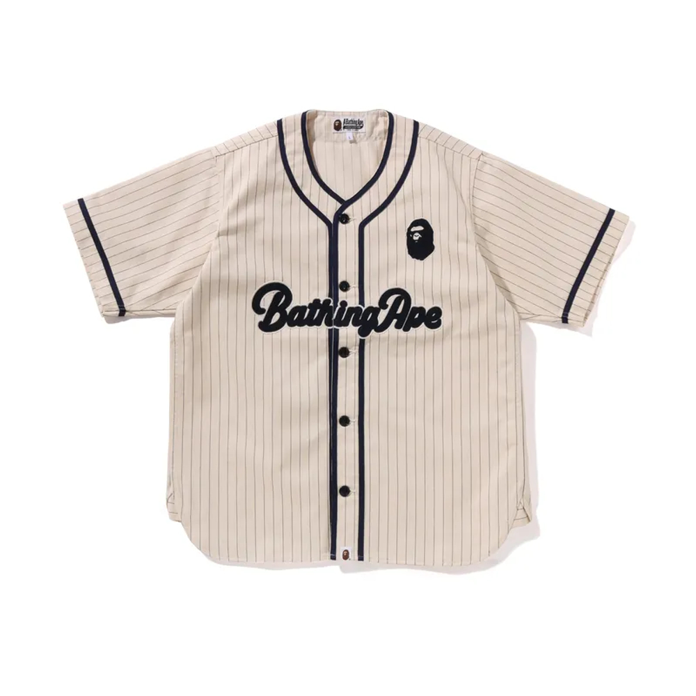 A Bathing Ape Bathing Ape Pinstripe Baseball Shirt