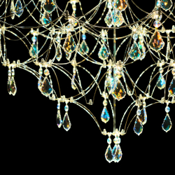 Подвесная люстра светодиодная с пультом и хрустальными подвесками Swarovski MyFar Allegria MR2641-66P-50SL