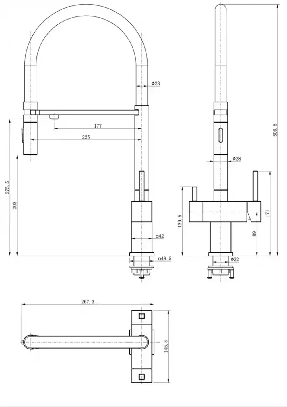 Смеситель для кухни под фильтр на магните GROCENBERG GB4098BL (Kerox Венгрия)