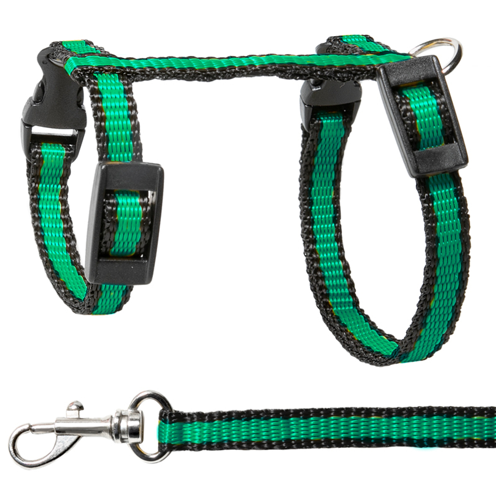 Комплект шлейка и поводок для кролика из капрона "Ушастик", 140*220*80; 10*1200мм, Gamma