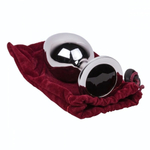 Большой стальной плаг с черным кристаллом Black Rave - 9,5 см. (Цвет: черный)