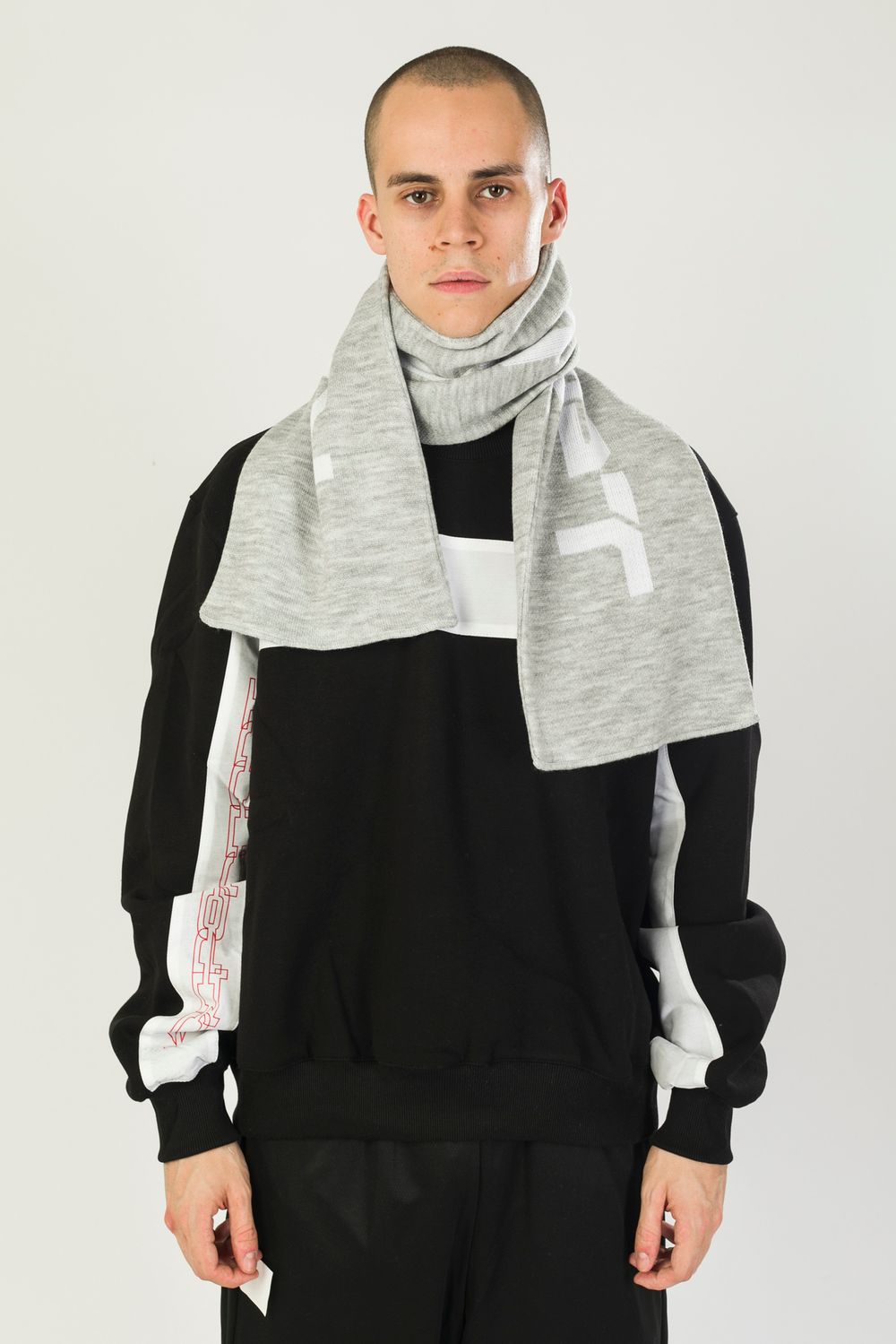 Шарф Cyrillic Светло-Серый меланж