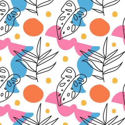 Бесшовный принт современный тропический