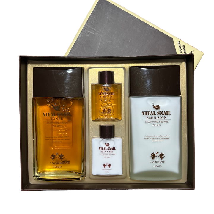 Набор для ухода за лицом Anjo Christian Dean Vital Snail For Men Skin Care 2 Set мужской с муцином улитки (тонер, эмульсия)