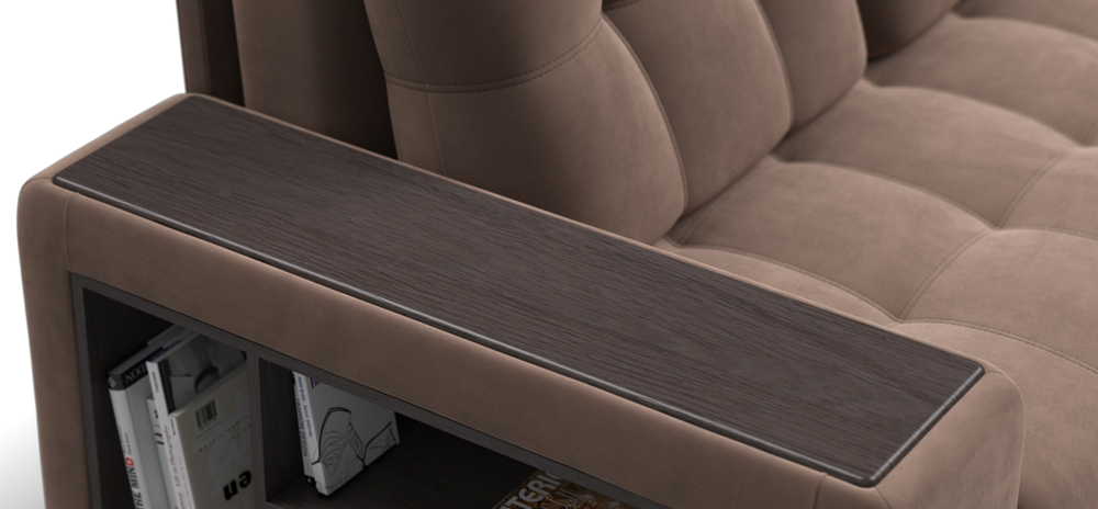 Угловой диван Босс ХЛ Велюр Монолит мокко