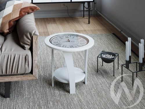 Стол журнальный ЭСТЕТ (белое дерево/белый жемчуг)