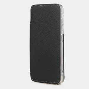 Чехол-книжка для Samsung Galaxy S25 из кожи теленка, черного цвета