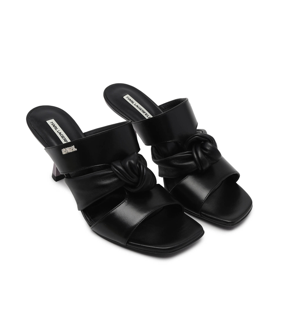 Кожаные шлепки panache triple strap Karl Lagerfeld - черный(KL30126)