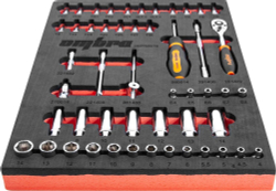 OMT50STE Набор головок торцевых 1/4" DR 4-14 мм, внешний TORX® Е4-Е8 с аксессуарами в EVA ложементе 280х375 мм, 50 предметов
