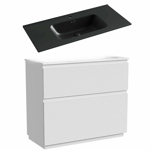Тумба с раковиной Sancos FOLK Floor FL100FW/CN7003MB 100 Bianco