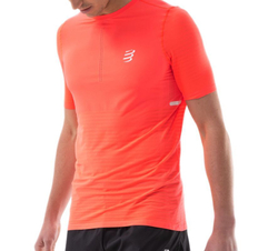 Мужская теннисная футболка Compressport Pro Racing Short Sleeve - fluo red