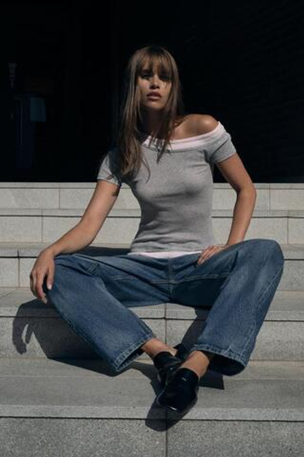 ZARA ДЖИНСЫ BARREL TRF С ВЫСОКОЙ ПОСАДКОЙ, МОРСКОЙ СИНИЙ