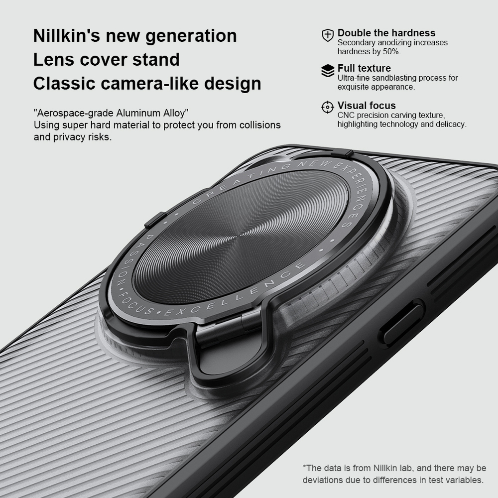 Чехол тонированный (Transparent Black) от Nillkin с металлической крышкой для камеры на OPPO Find X8 Ultra, серия CamShield Prop