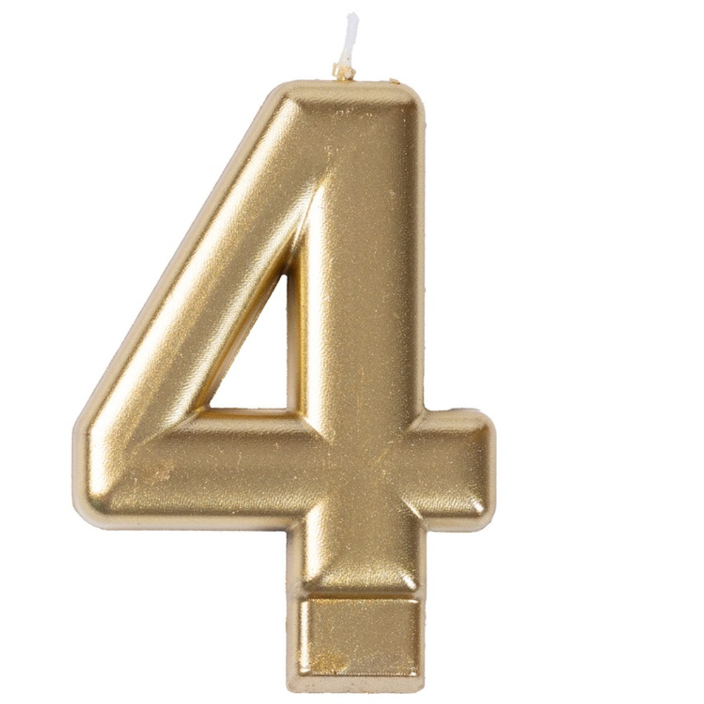 Свечи-цифры Золотые, 8 см