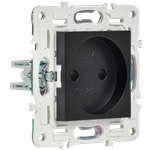 SKANDY Розетка без заземления с защитными шторками 10А SK-R01Bl черный IEK