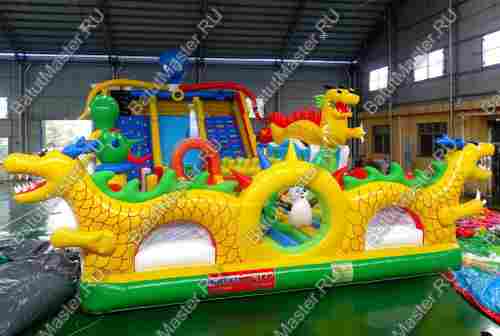 Коммерческий надувной батут "Осьминоги и драконы" 18*8*7 м