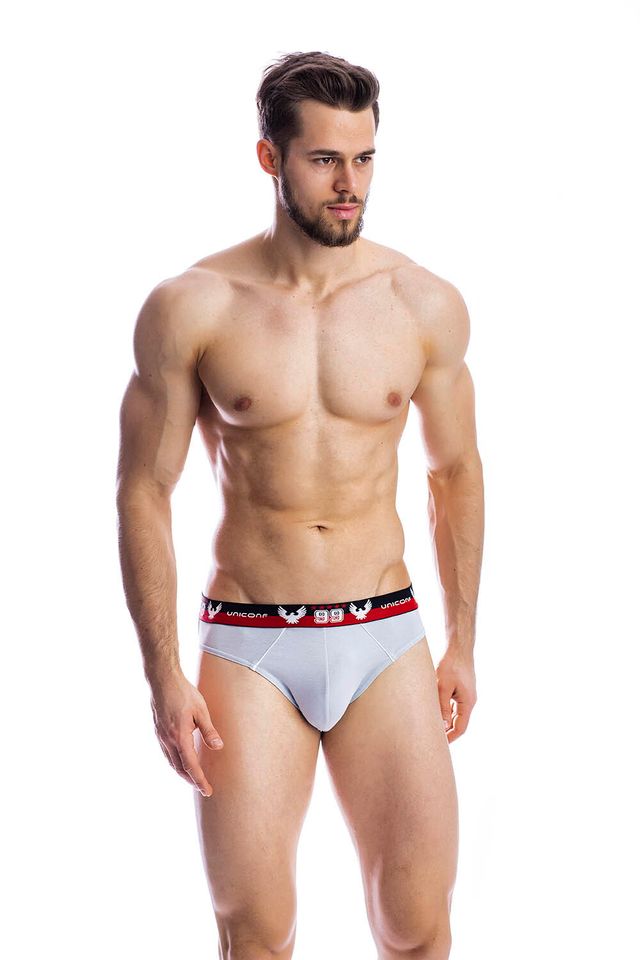 Серые однотонные слипы UNICONF из премиального гипоаллергенного хлопка с добавлением эластана