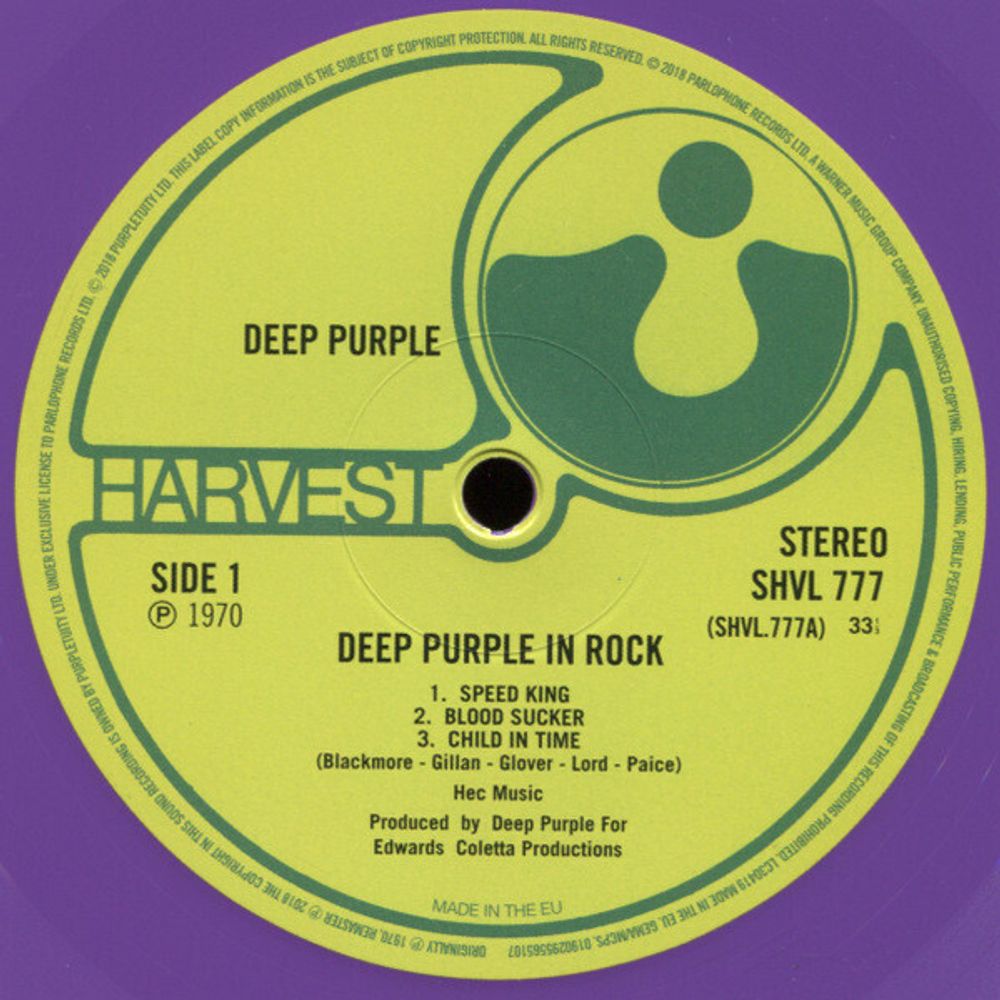Deep Purple. In Rock (Limited. Purple vinyl) (LP) Лимитированное коллекционное издание на цветном виниле.