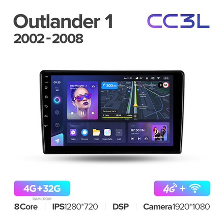 Teyes CC3L 9"для Mitsubishi Outlander, Airtrek 2002-2008