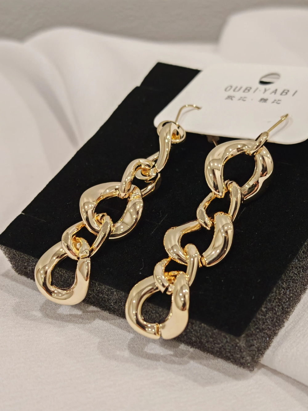 Серьги Oubi Yabi «Золотые цепи» Gold 14K