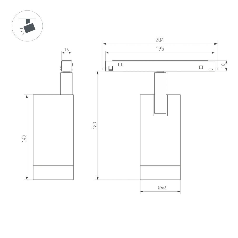 Светильник MAG-ORIENT-SPOT-R65-20W Day4000 (BK, 24 deg, 48V) (Arlight, IP20 Металл, 5 лет) 033626