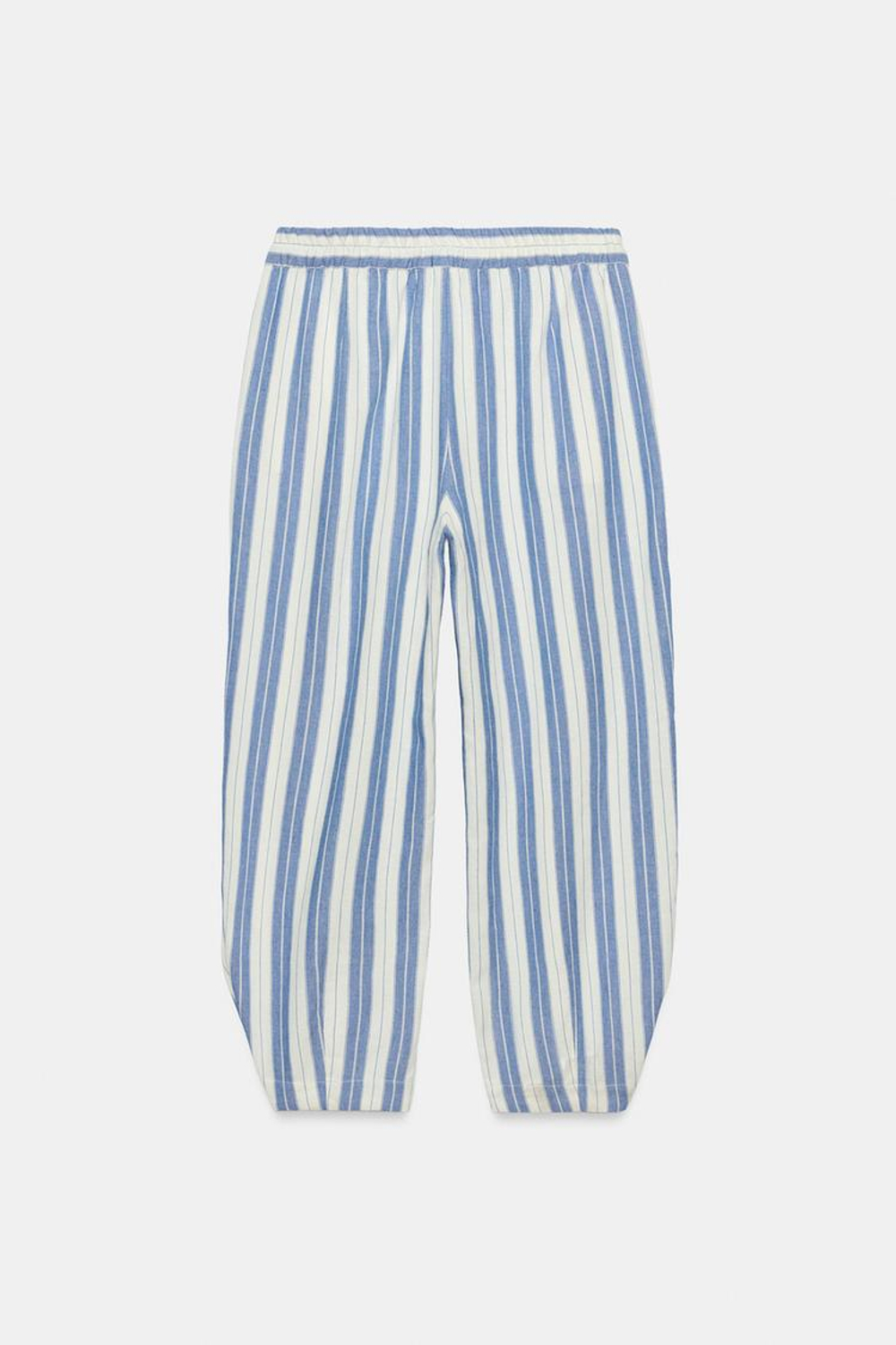 ZARA БРЮКИ В ПОЛОСКУ В ПИЖАМНОМ СТИЛЕ — ZW COLLECTION, СИНИЙ/БЕЛЫЙ