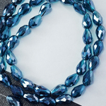 Бусина капля, хрусталь, цвет индиголит, р-р 15×10мм, штучно