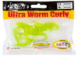 Слаги съедобные искусственные Lucky John ULTRAWORM Curly 2in (50 мм), цвет S15, 10шт.