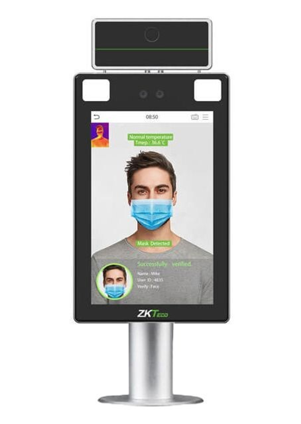 ZKTeco ProFaceX [TI] [CH] терминал распознавания лиц с измерением температуры тела (с кронштейном на турникет)