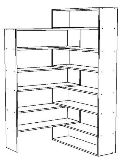 Стеллаж ВАНКУВЕР /1000*1792*1000/ дуб бунратти / белый глянец