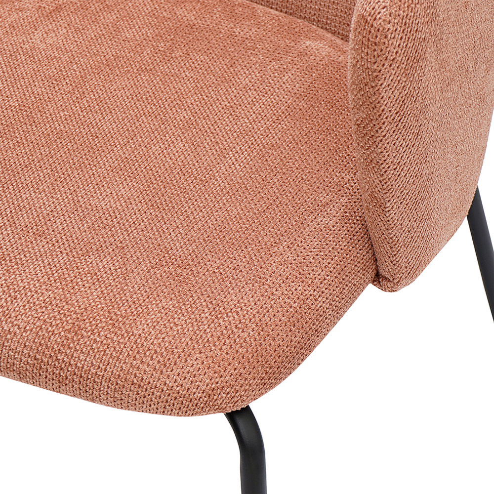 Стул dwight, фактурный шенилл, коралловый