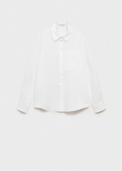 Льняная рубашка с карманом