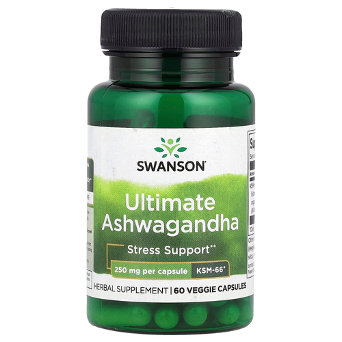 Swanson Vitamins, Ultimate Ashwagandha, 250 мг, 60 растительных капсул