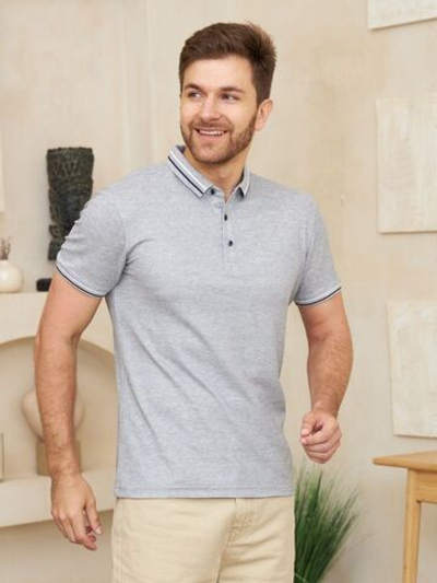 Поло PHILIP TOMMY серый L 48