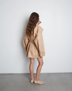 Тренч на молнии из хлопка Бербери кэмел