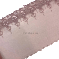 Вышивка на сетке коричнево-розовая 22 см