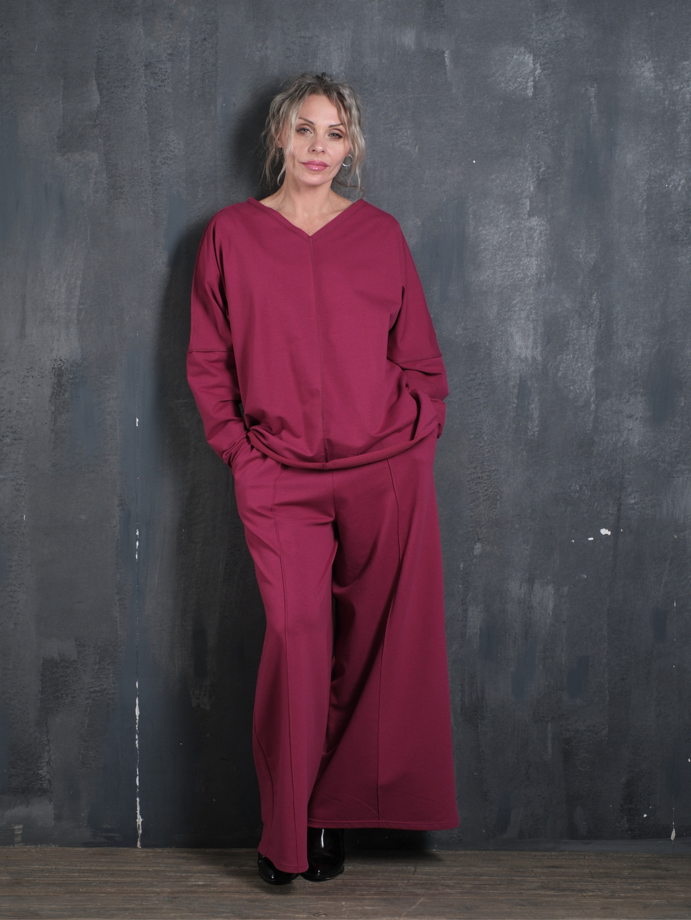 Палаццо со стрелкой /фиалка + кушак