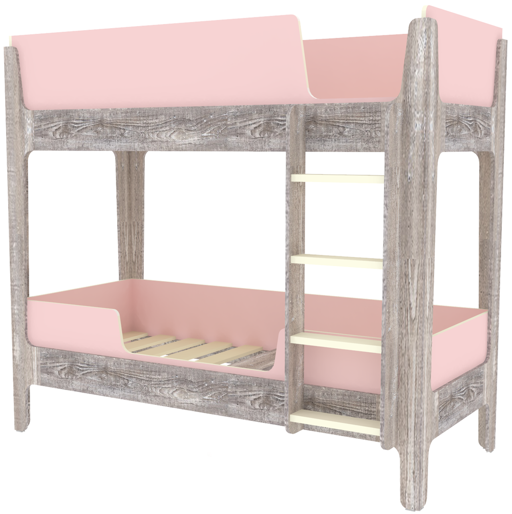 Кровать двухъярусная КарИВи Лотос Бетон Розовый