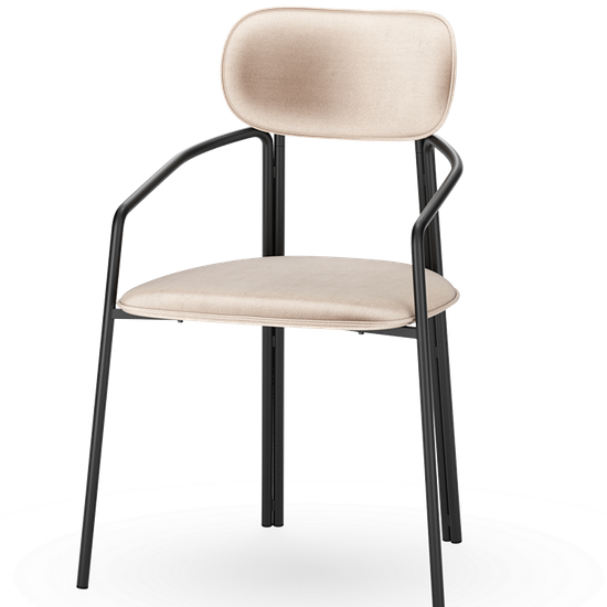 Стул ror, round, велюр, черный/бежевый