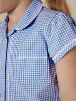 Платье школьное для девочки Next C19-763, Голубой, Белый