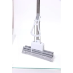 Швабра с губкой ПВА металлическая ручка 90-110 см(отжим двойной ролик, насадка 27см)