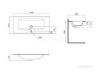 Раковина Santek Элина 100 отверстие под смеситель 1WH501627